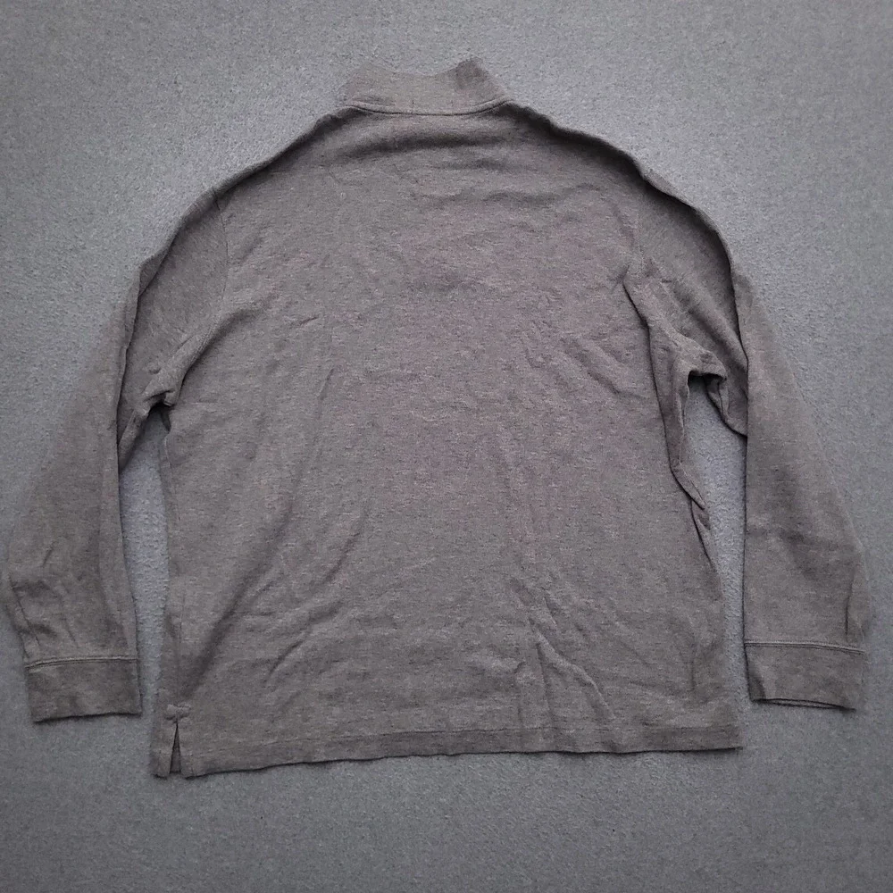 Polo Ralph Lauren Sweater Men XL Estate Rib Quarter Zip Pullover Sweatshirt Gray